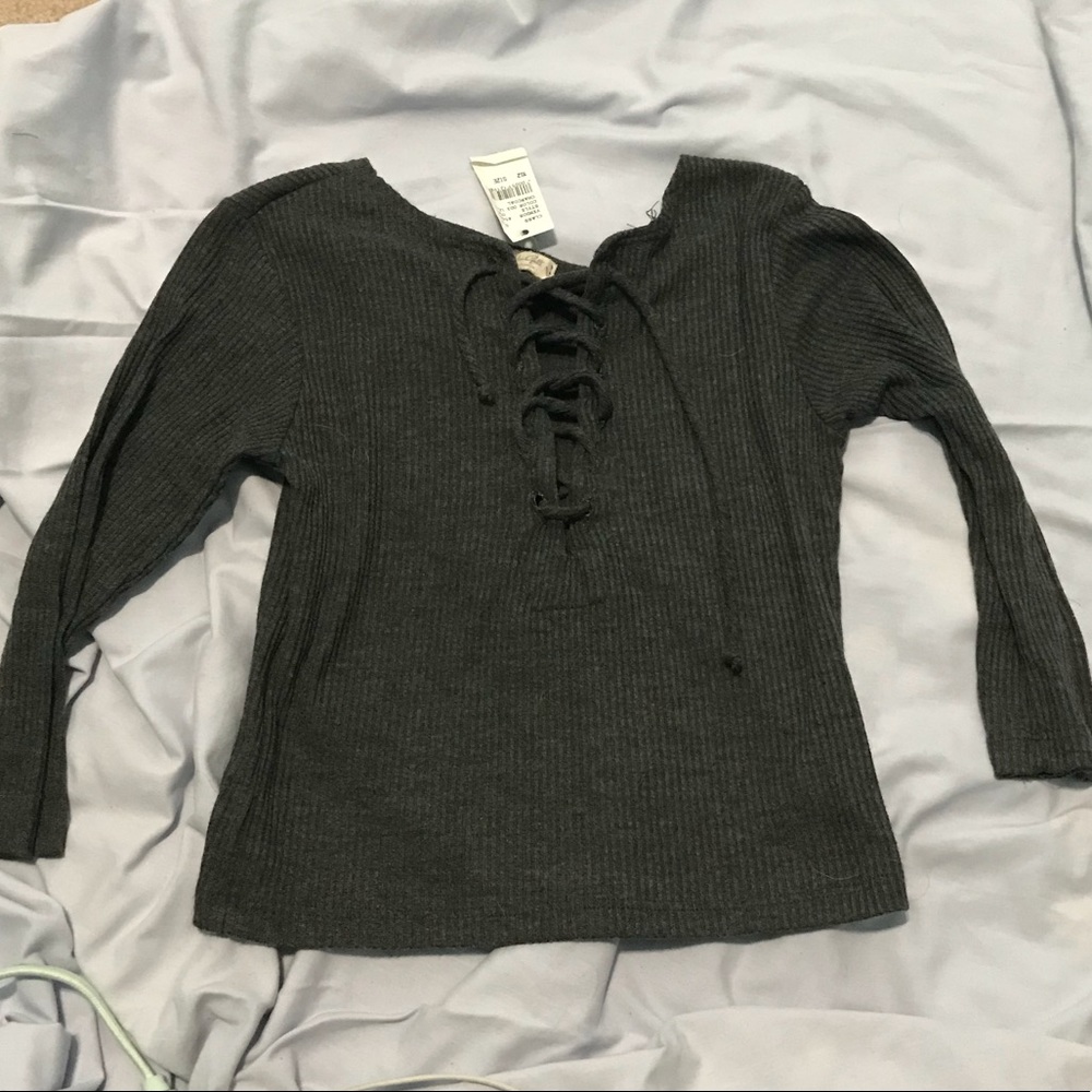 Cute lace up crop top